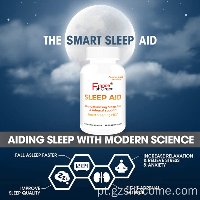Shecome Sleep Aid Cápsulas Suporte de Glicina Melatonina